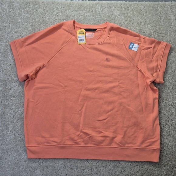 Carhartt Tops - Carhartt French Terry Sweatshirt Orange Womens 2X Relaxed Boxy Comfort Lounge